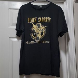 Vintage Black Sabbath Heaven + Hell Tour 80 Black / Gold Shirt Mens Sz XL‎  READ